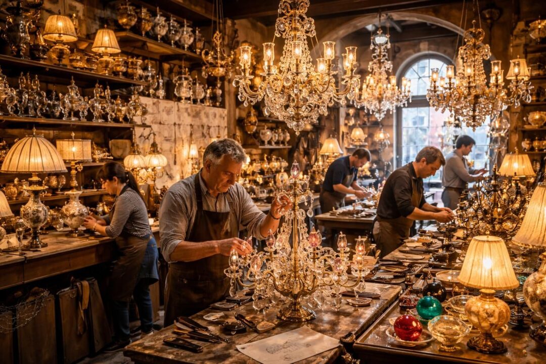 scopri l'arte dietro l'illuminazione decorativa italiana, con artigiani esperti, botteghe tradizionali e l'influenza della cultura della luce che rende unico ogni ambiente.